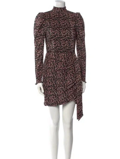 Pre-owned Saylor Floral Print Mini Dress In Black