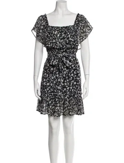 Pre-owned Saylor Floral Print Mini Dress In Black