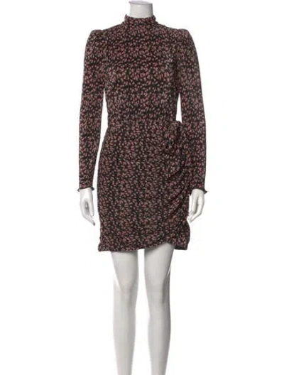 Pre-owned Saylor Floral Print Mini Dress In Black