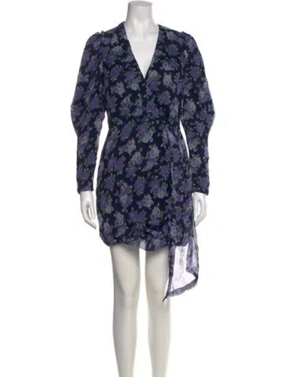 Pre-owned Saylor Floral Print Mini Dress In Blue