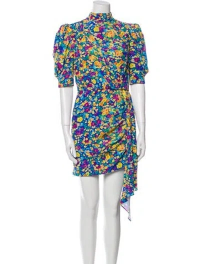 Pre-owned Saylor Floral Print Mini Dress In Blue