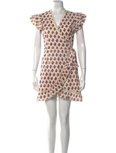 Pre-owned Saylor Floral Print Mini Dress In Burgundy