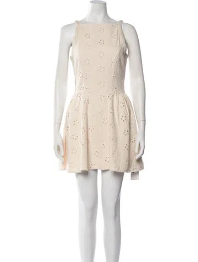 Pre-owned Saylor Floral Print Mini Dress In Neutrals