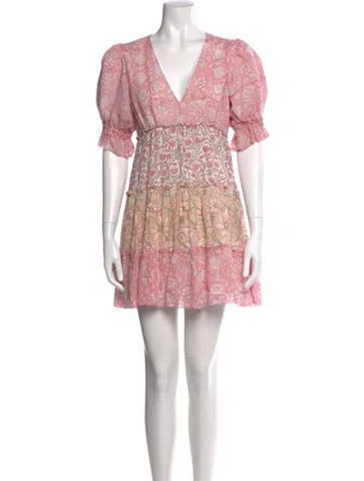 Pre-owned Saylor Floral Print Mini Dress In Pink