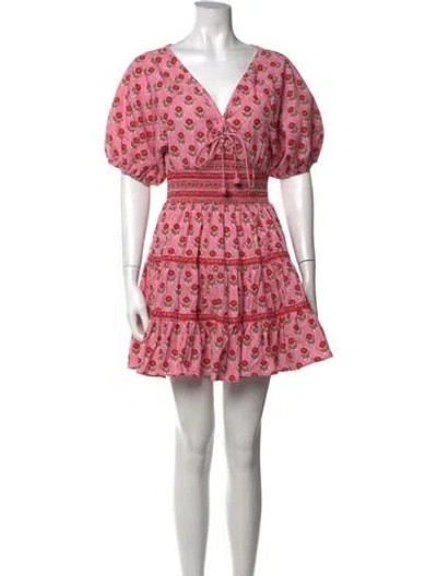 Pre-owned Saylor Floral Print Mini Dress In Pink