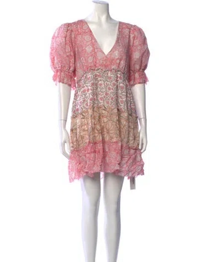 Pre-owned Saylor Floral Print Mini Dress In Pink