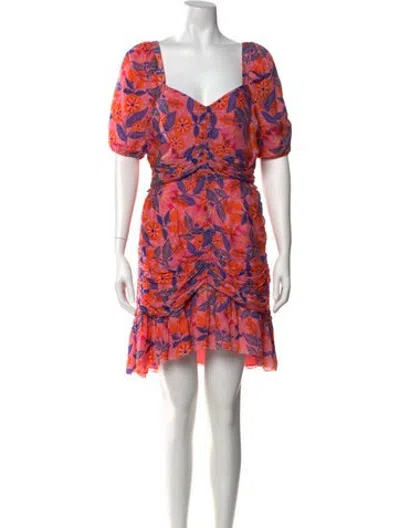 Pre-owned Saylor Floral Print Mini Dress In Pink