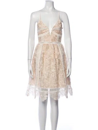 Pre-owned Saylor Floral Print Mini Dress W/ Tags In Neutrals