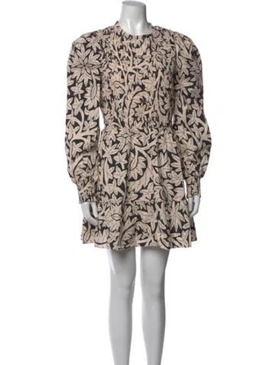Pre-owned Saylor Floral Print Mini Dress W/ Tags In Neutrals