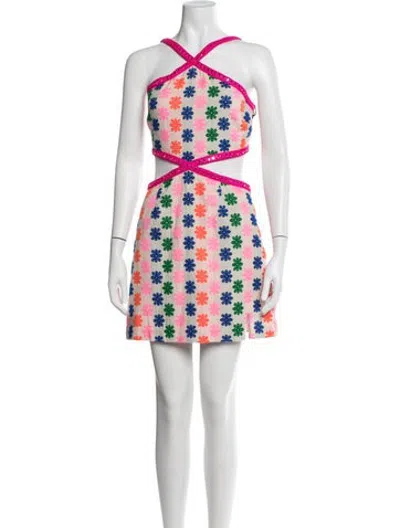 Pre-owned Saylor Floral Print Mini Dress W/ Tags In Neutrals