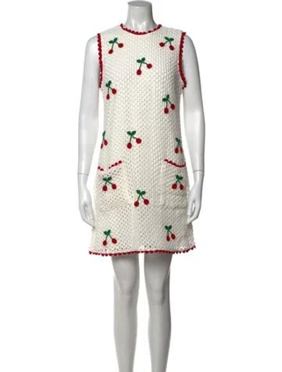 Pre-owned Saylor Floral Print Mini Dress W/ Tags In White
