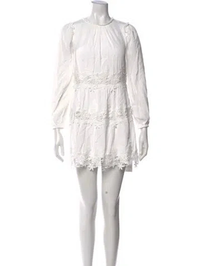 Pre-owned Saylor Floral Print Mini Dress In White