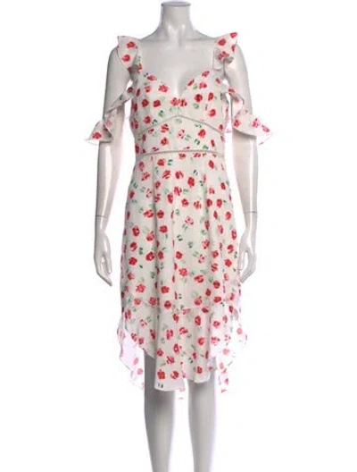 Pre-owned Saylor Floral Print Mini Dress In White