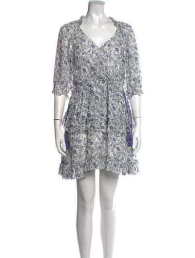 Pre-owned Saylor Floral Print Mini Dress In White