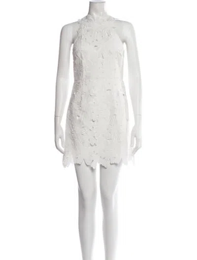 Pre-owned Saylor Floral Print Mini Dress In White