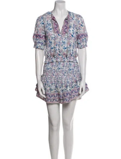 Pre-owned Saylor Floral Print Skirt Set In Blue