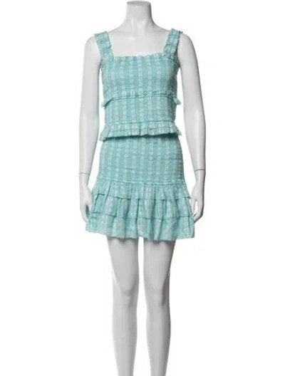 Pre-owned Saylor Floral Print Skirt Set In Blue