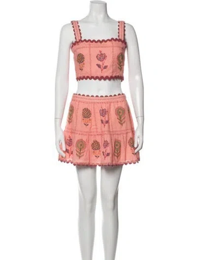Pre-owned Saylor Floral Print Skirt Set In Pink