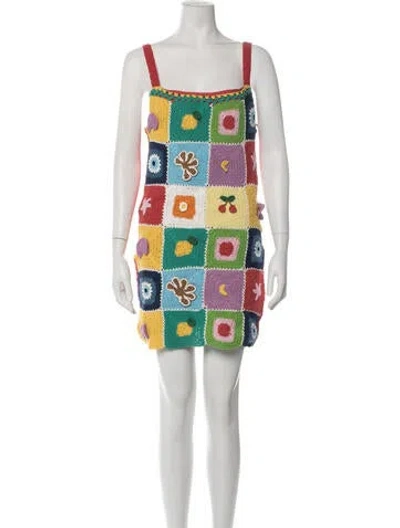 Pre-owned Saylor Graphic Print Mini Dress W/ Tags In Multicolor