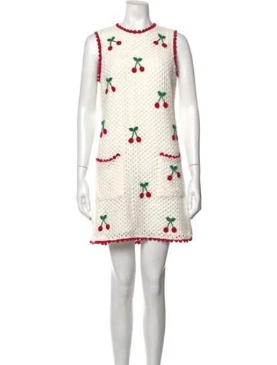 Pre-owned Saylor Graphic Print Mini Dress In White