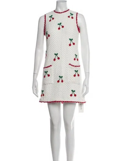 Pre-owned Saylor Graphic Print Mini Dress In White
