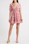 Saylor Greyson Puff Sleeve Cotton Mini Sundress
