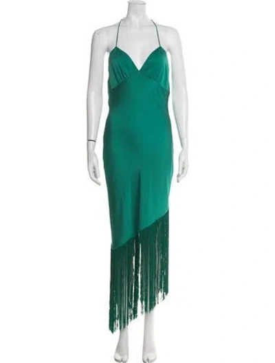 Pre-owned Saylor Halterneck Long Dress In Green