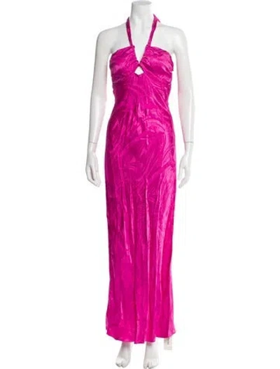Pre-owned Saylor Halterneck Long Dress In Pink