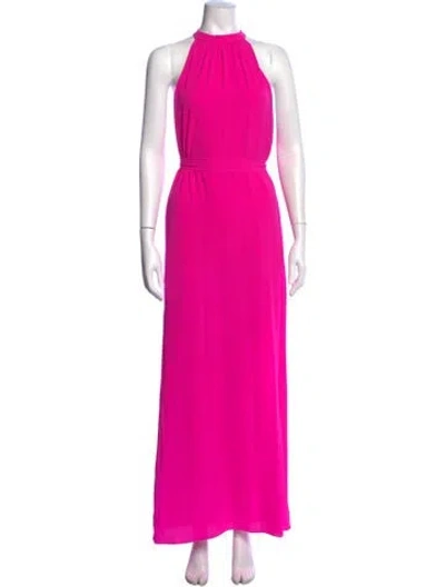 Pre-owned Saylor Halterneck Long Dress In Pink