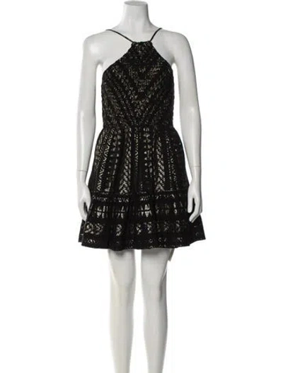 Pre-owned Saylor Halterneck Mini Dress In Black