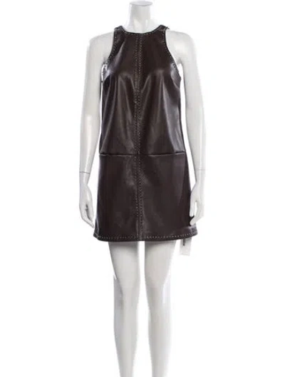 Pre-owned Saylor Halterneck Mini Dress In Brown