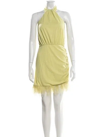 Pre-owned Saylor Halterneck Mini Dress In Green