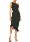 Saylor Hilaria Dress In Black/emerald
