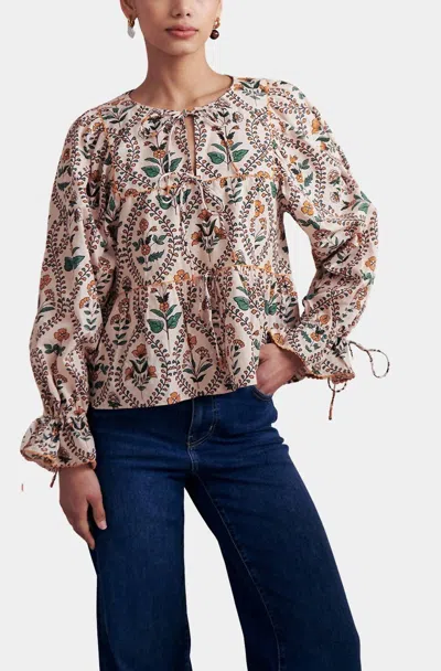 Saylor Ira Long Sleeve Top In Multicolor In Pink