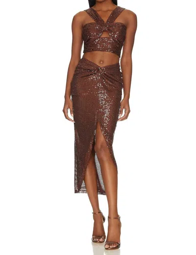 Saylor Iryna Dress Set In Espresso In Brown