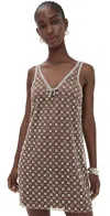 Saylor Jeanetta Beaded Sequin Mini Dress Chocolate In Brown