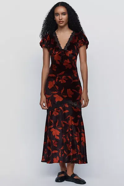 Saylor Kasey Velvet Maxi Dress In Multi
