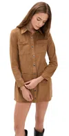 Saylor Kingston Faux Suede Mini Dress Taupe In Brown