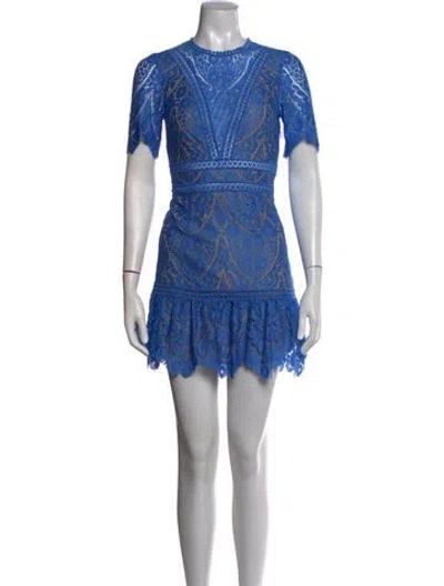 Pre-owned Saylor Lace Mini Dress In Blue