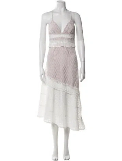 Pre-owned Saylor Lace Pattern Long Dress W/ Tags In Purple