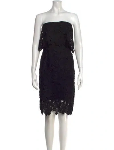 Pre-owned Saylor Lace Pattern Mini Dress In Black