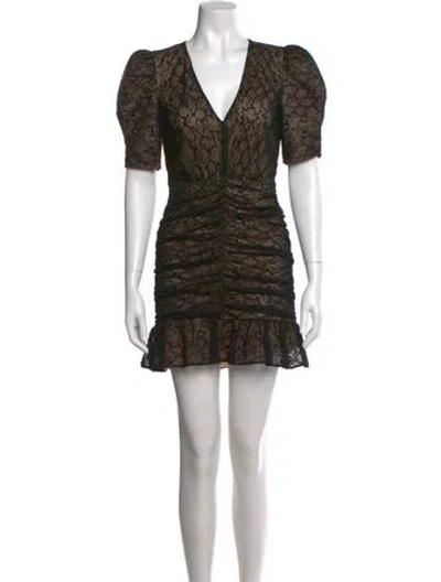Pre-owned Saylor Lace Pattern Mini Dress In Black