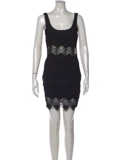 Pre-owned Saylor Lace Pattern Mini Dress In Black