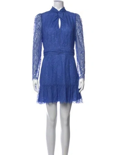 Pre-owned Saylor Lace Pattern Mini Dress In Blue
