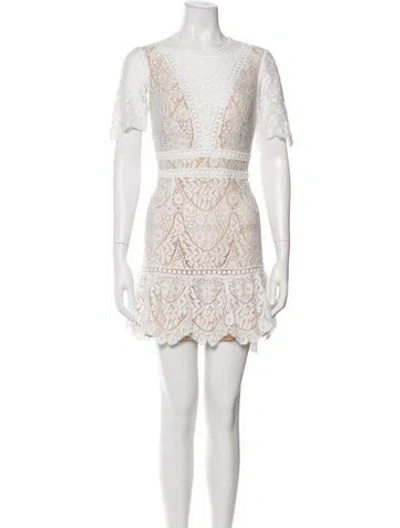 Pre-owned Saylor Lace Pattern Mini Dress In Gray