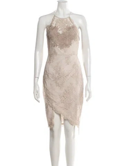 Pre-owned Saylor Lace Pattern Mini Dress In Neutral