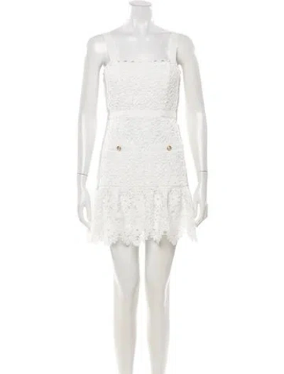 Pre-owned Saylor Lace Pattern Mini Dress In Neutrals