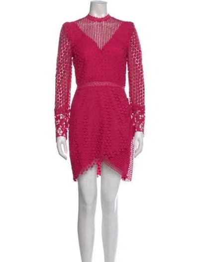 Pre-owned Saylor Lace Pattern Mini Dress In Pink
