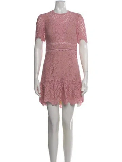 Pre-owned Saylor Lace Pattern Mini Dress In Pink