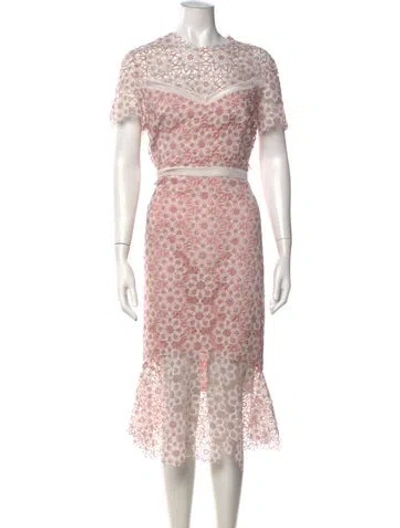 Pre-owned Saylor Lace Pattern Mini Dress In Pink